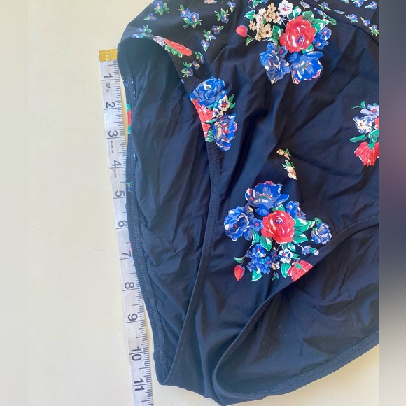 TORY BURCH Tea Rose Heirloom Stripe Floral Print One Piece Swimsuit - Picture 13 of 15